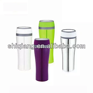 360 degree push button Rounded Body Double Wall Stainless Steel Vacuum Thermos Flasks