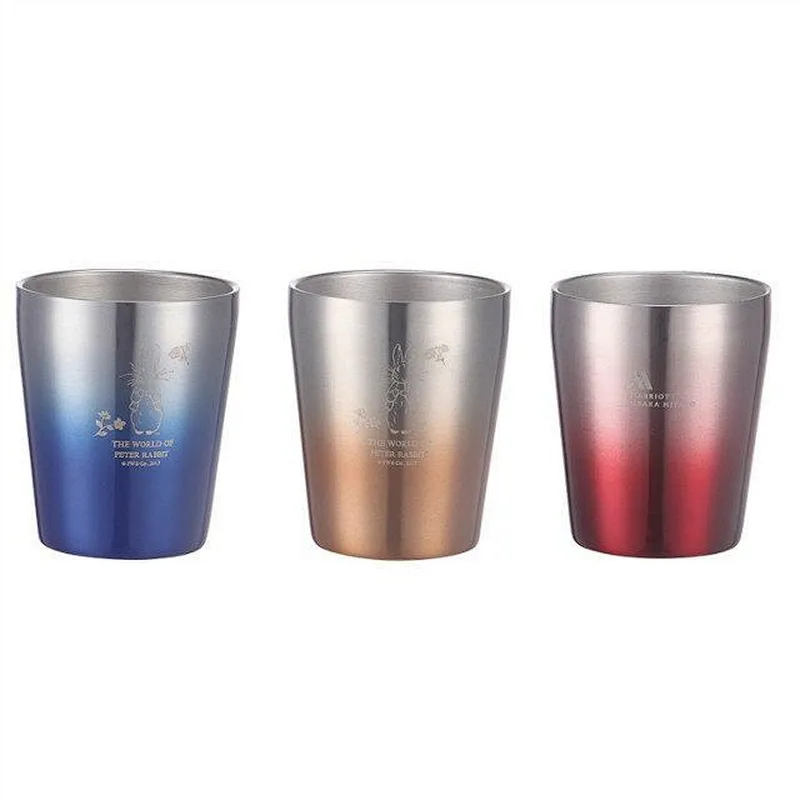 200ml double wall coffee thermo mug with gradient color changing cup