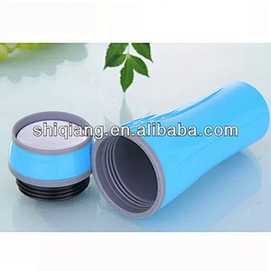 Colorful double wall plastic coffee mug coffee tumber with 360degree leakproof push button lid