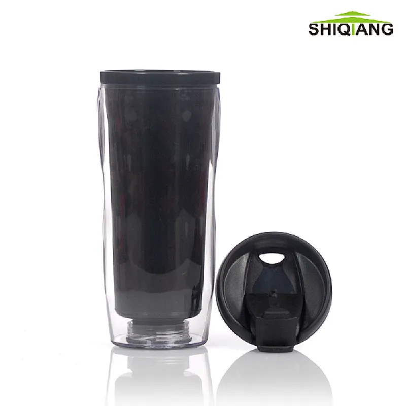 Promotional Wholesale Double Wall Leakproof Lid 350ml Paper Inserted Plastic Tumbler
