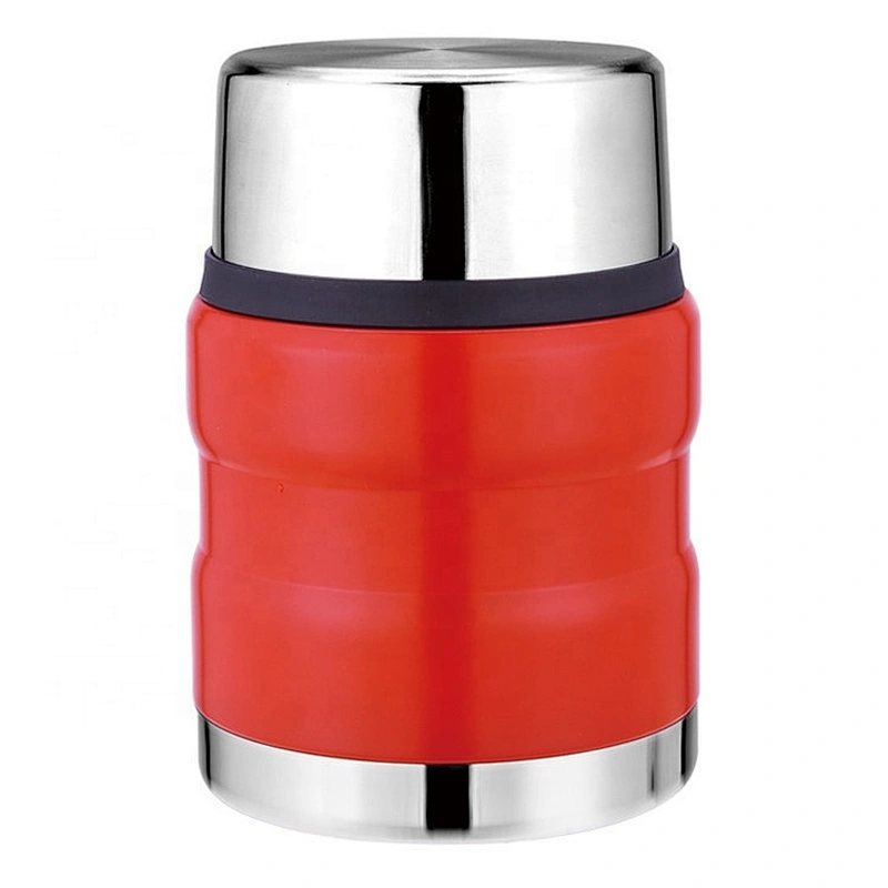Metal double wall vacuum lunch box insulated thermos food jar