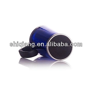 Customized Office Plastic Handle Double Wall Vacuum Coffee Cup