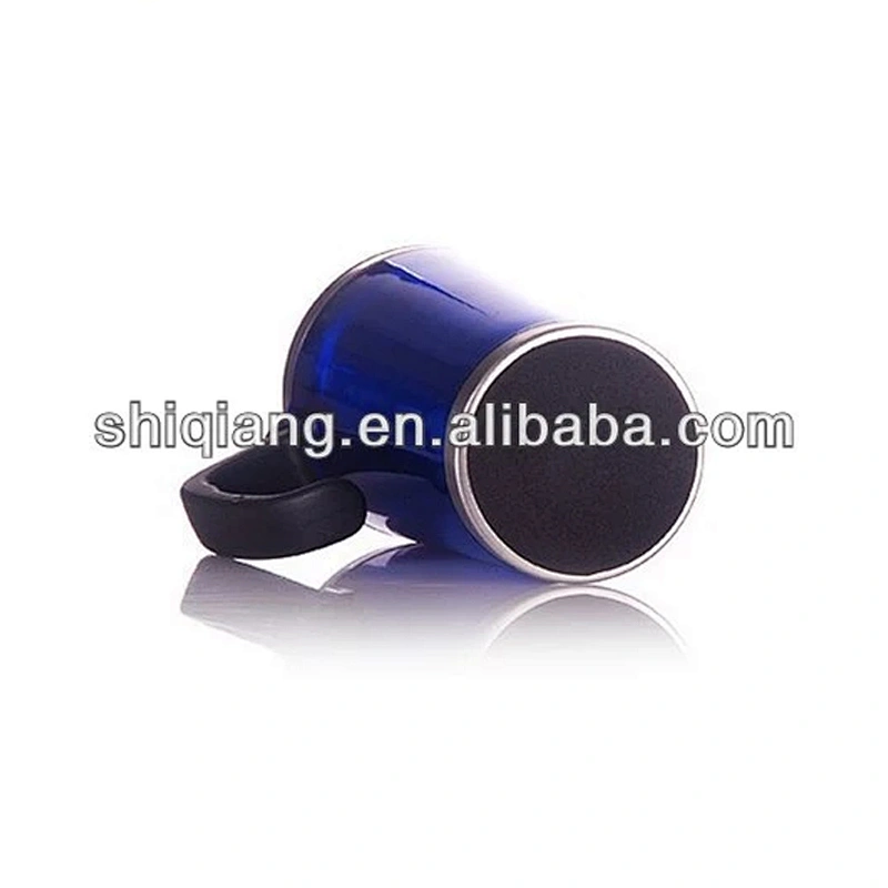 Customized Office Plastic Handle Double Wall Vacuum Coffee Cup
