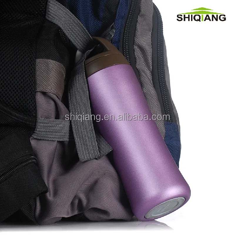 370ml slim waist Korean style vacuum lady flasks coffee bottles with tea filter carabiner lid glitter paint