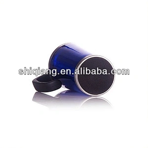 Customized Office Plastic Handle Double Wall Vacuum Coffee Cup