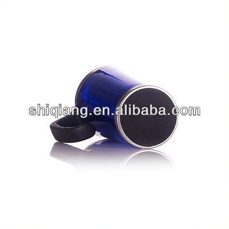 Customized Office Plastic Handle Double Wall Vacuum Coffee Cup
