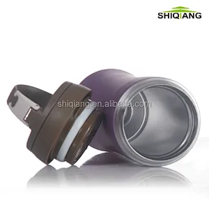 370ml slim waist Korean style vacuum lady flasks coffee bottles with tea filter carabiner lid glitter paint