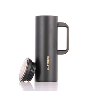450ml Plastic Handle Vacuum Insulated Thermo mugs Leakproof Stainless Steel Coffee Cup