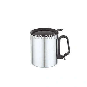 Custom Logo Metal Double Wall Stainless Steel 220ml Coffee Cup With Lid
