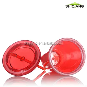 450ml 16oz double wall AS plastic thermal bottles with straw used for ice drinking many color avaible