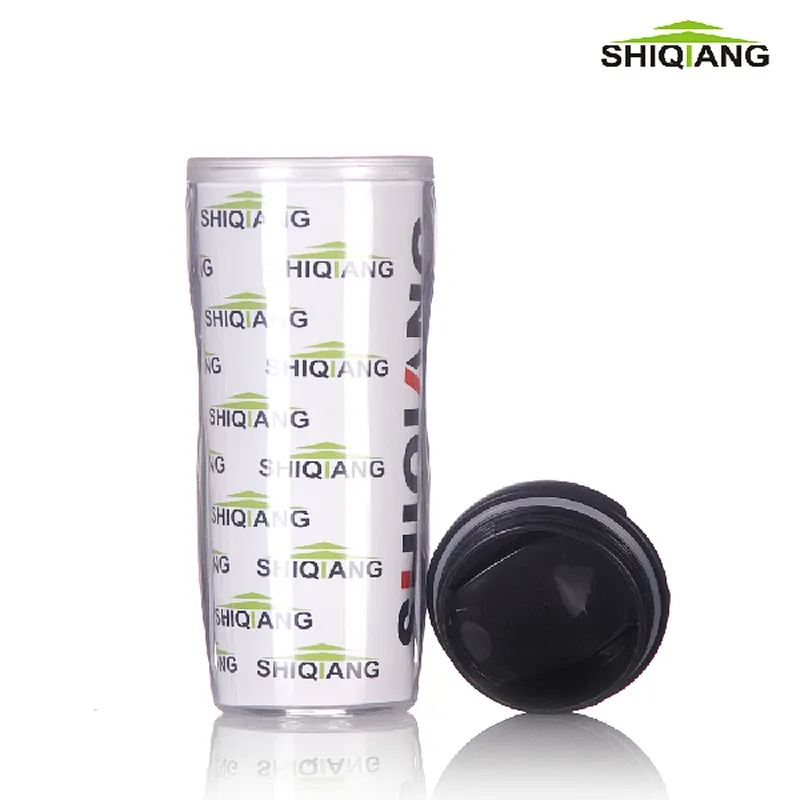 Promotional Wholesale Double Wall Leakproof Lid 350ml Paper Inserted Plastic Tumbler