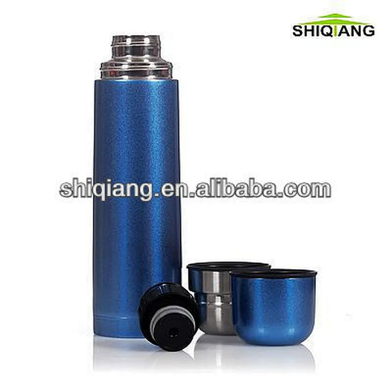 500ml Insulated Thermos Water Bottle Double Wall Stainless Steel Two Covers Vacuum Flasks