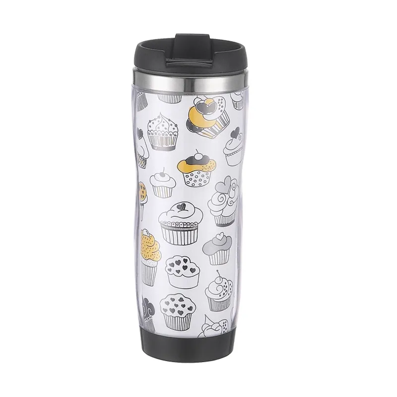 Custom Paper Printed Insert Insulated Stainless Steel Double Wall Vacuum Travel Mug