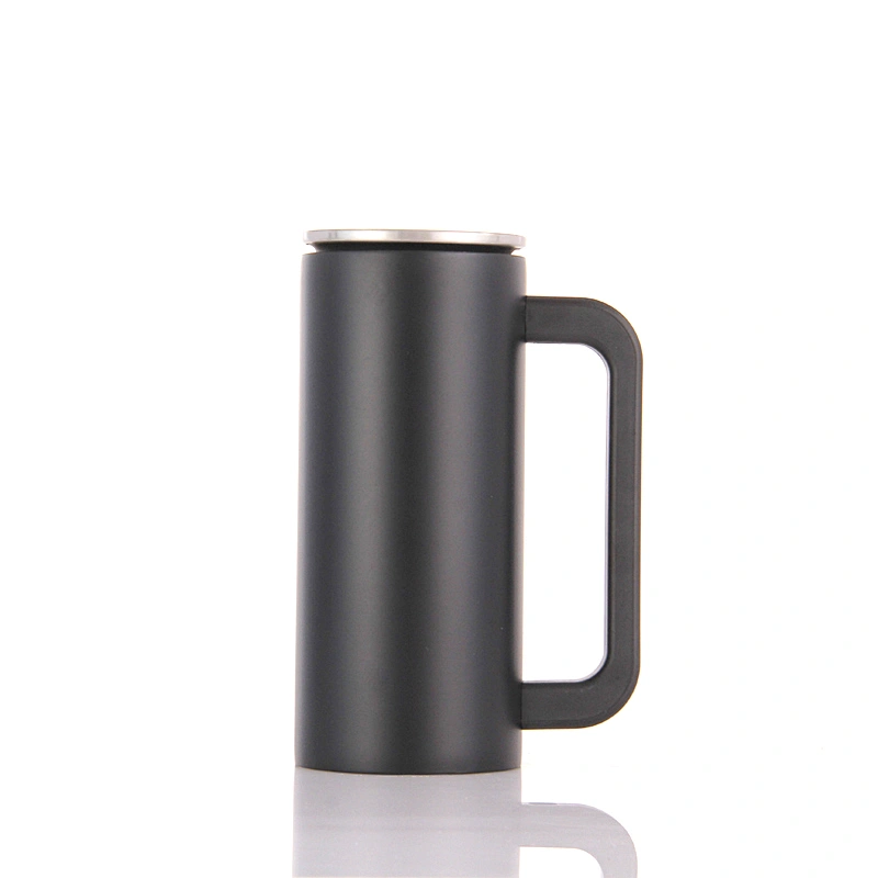 Double wall stainless steel coffee cup with plastic handle or stainless steel handle 3types lids .