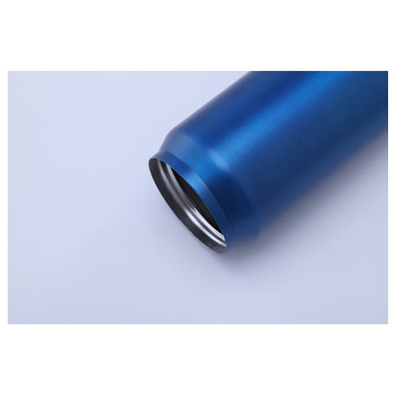 Double wall stainless steel vacuum insulated cola bottle shape can, lid with straw