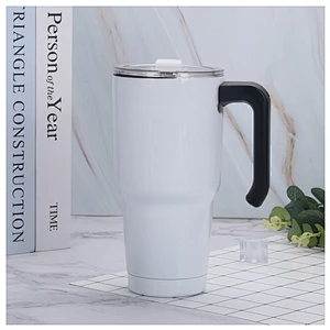 Double wall stainless steel vacuum insulated thermos with plastic handle