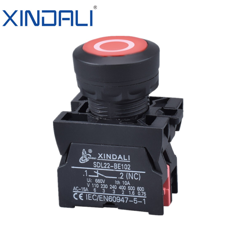 XDL22-EA4322 Waterproof Flush Head Push Button Switch with Ring Symbol Logo