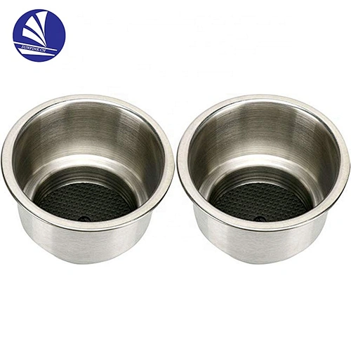 Single  Stainless Steel Glass and can holder  Drop-in  Cup  Drink Holder with Drain Marine Boat Rv Camper