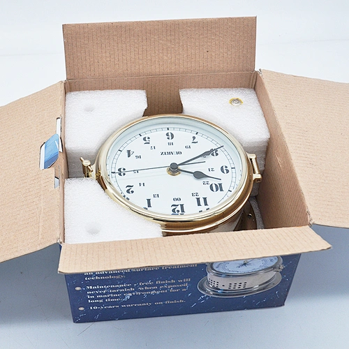 yacht quartz clock/24 hour clock barometer for boat marine