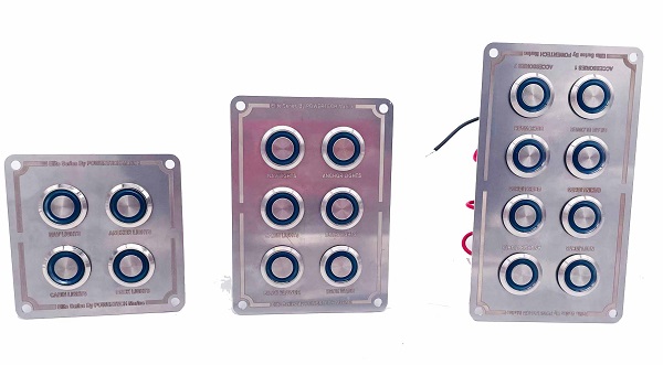 Sunfine marine waterproof stainless steel button switch panel with 4gang, 6gang, 8gang for choice