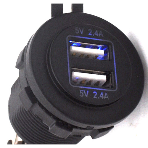 waterproof BUS Marine Camper Trailer 12V 4.8A Car Dual USB Charger Socket