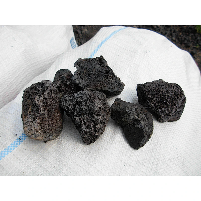black volcanic stone