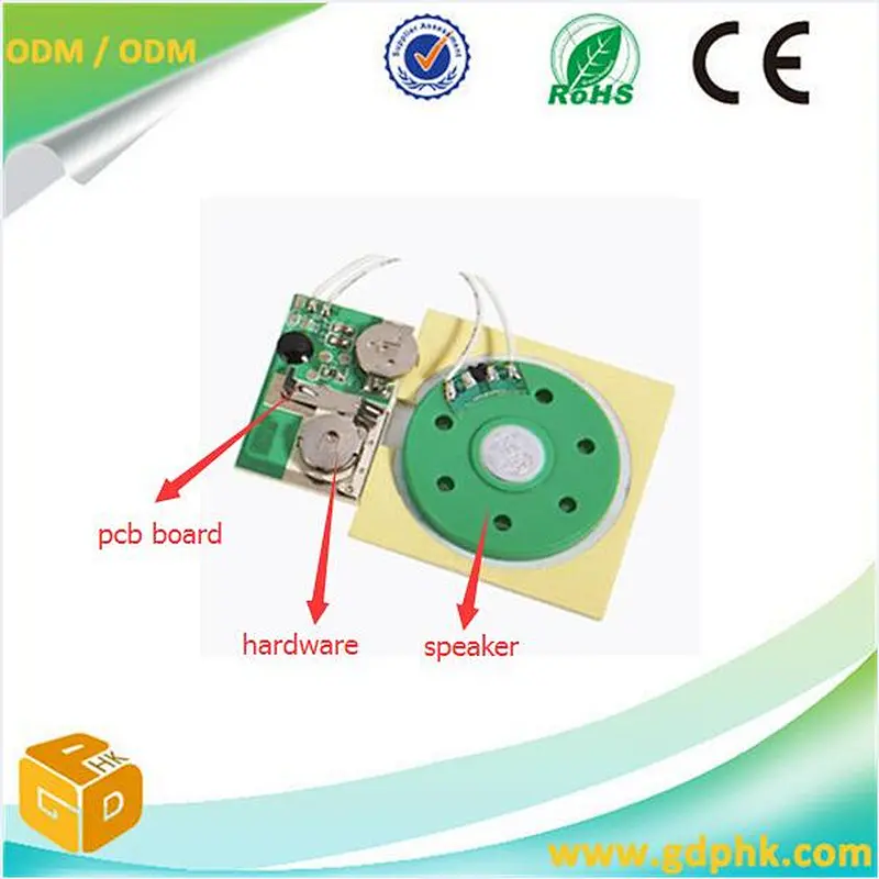 Plastic Pull Tab 10s recordable Sound chip For Greeting Card