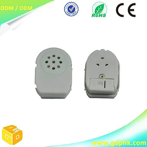 Battery operated push button sound module for toys