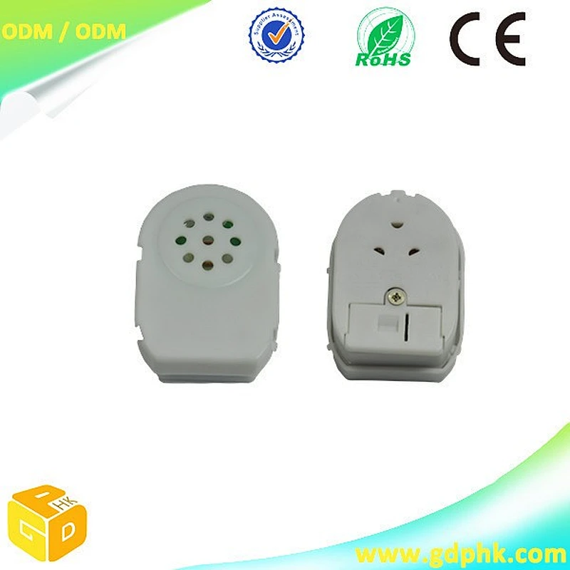 Battery operated push button sound module for toys