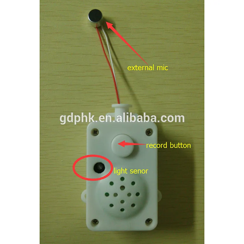 Switch on/off recordable sound module push button sound module for plush toys