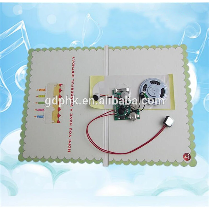 Funny musical sound chip for card voice recording music chips for toys and greeting cards