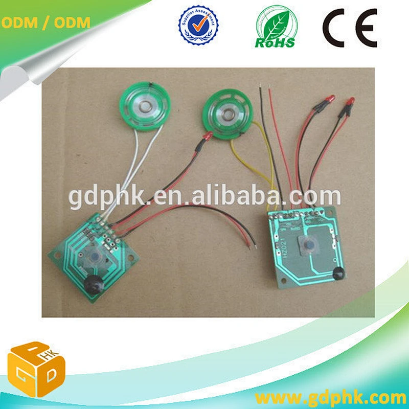 Slide tongue sound module for cards light sensor sound pre recording module for greeting cards