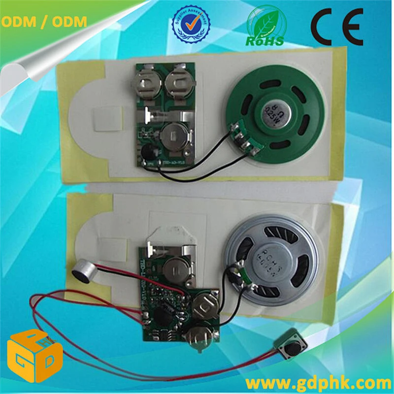 Light sensor reeting card pre-recording birthday sound chip programming Music Chip for card