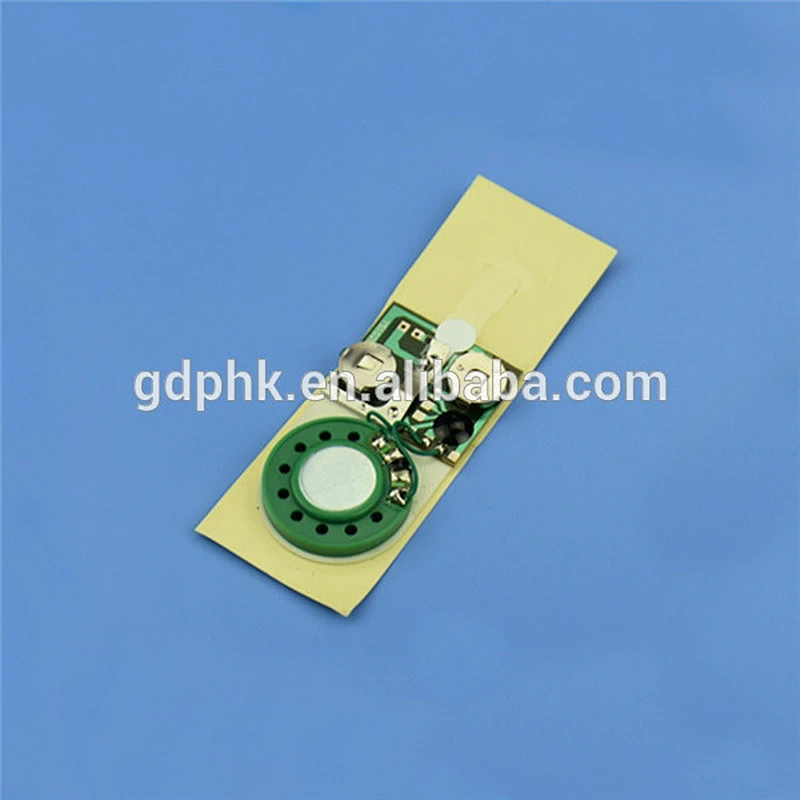 Slide tongue mini sound chip with customized sounds for greeting card