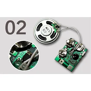 Light activated recordable sound chips voice module for greeting cards