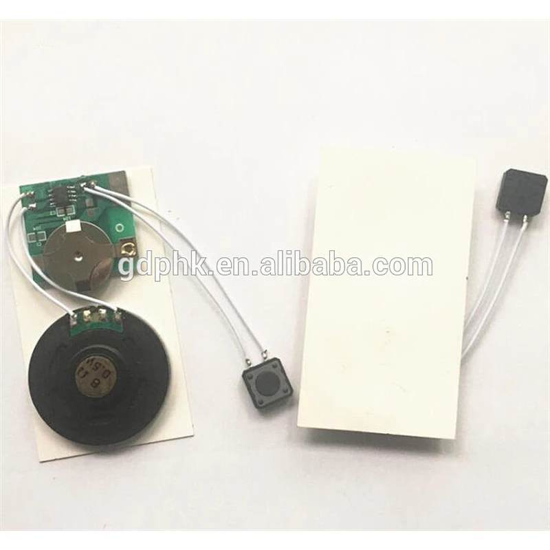 Slide tongue sound module for cards light sensor sound pre recording module for greeting cards