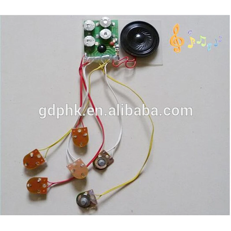 Soft push button sound chip module for toy doll
