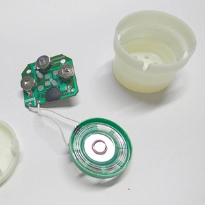 Programmed sound push button music chip recordable sound mechanism