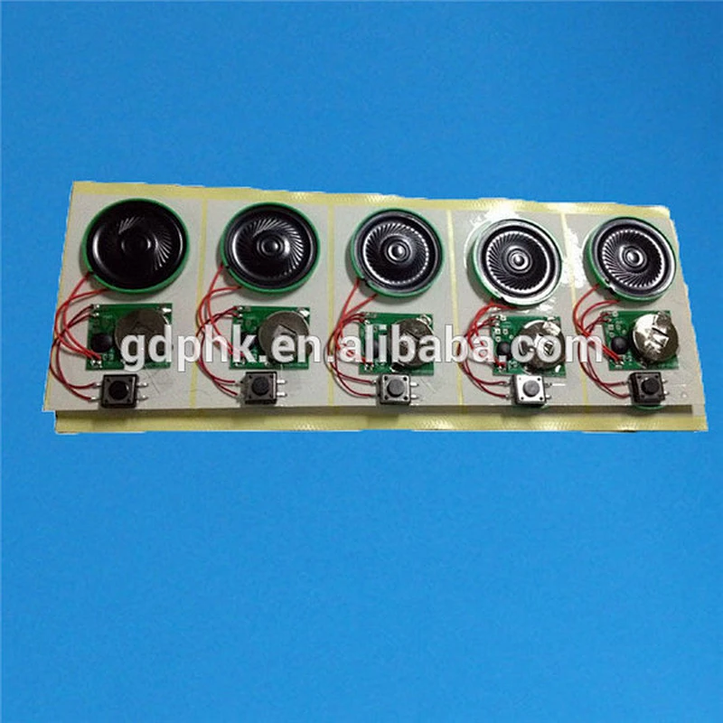 Push button operated sound chip for toy and doll