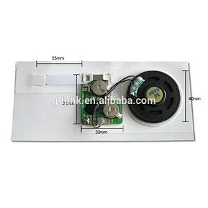 Pre-recordable sound module music voice chip programmable for greeting cards