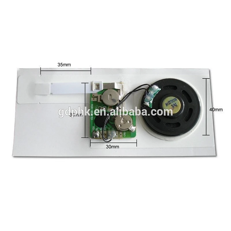 Pre-recordable sound module music voice chip programmable for greeting cards