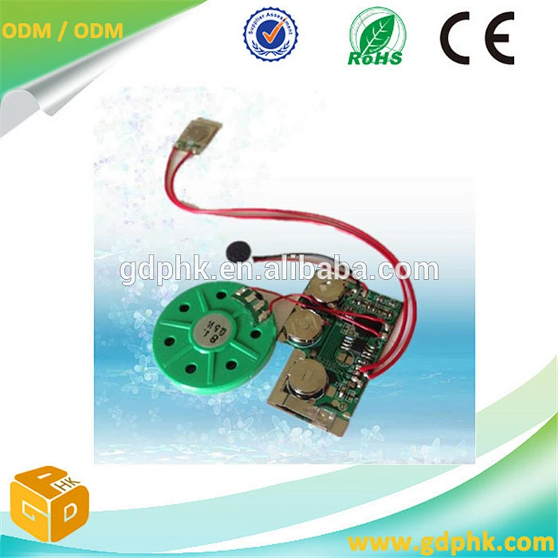 push button control greeting card sound chip mini voice recorder sound chip for toy