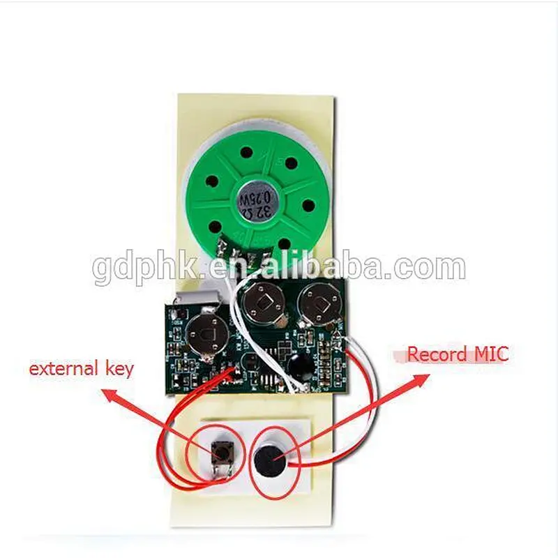 push button control greeting card sound chip mini voice recorder sound chip for toy