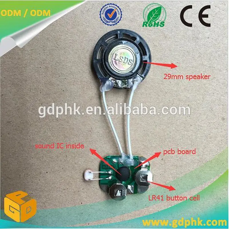 Wholesale toys music chip mini recordable sound modules for greeting card
