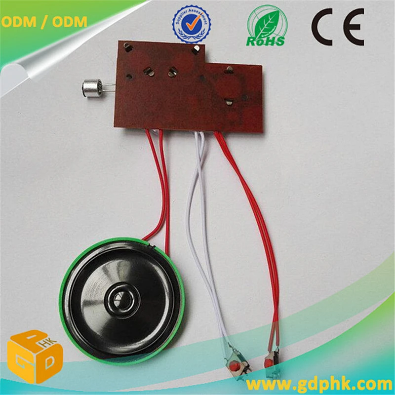 Light sensor reeting card pre-recording birthday sound chip programming Music Chip for card