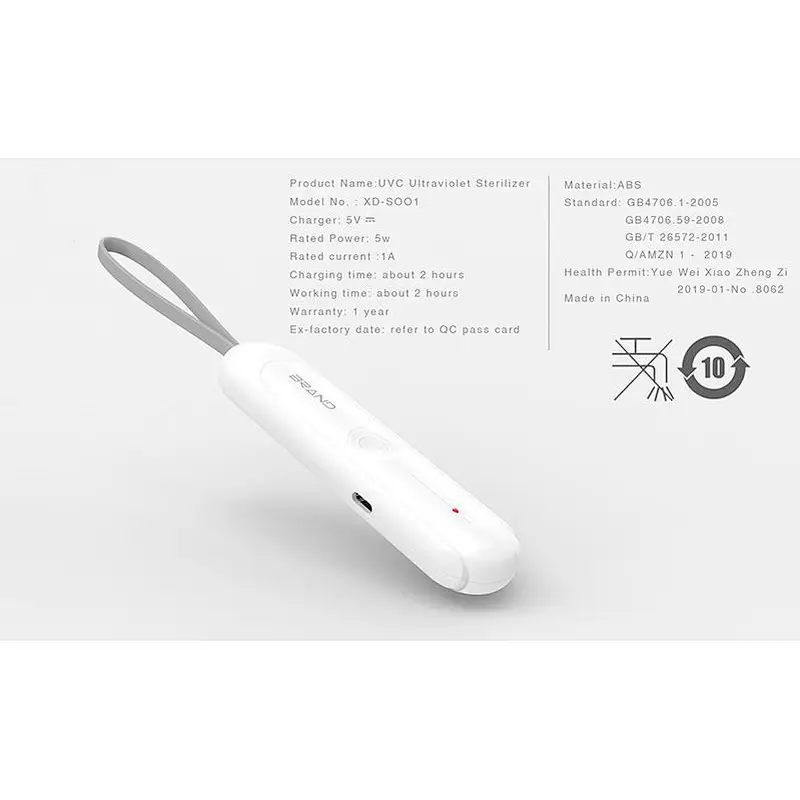 Portable handheld light lamp cell phone uvc sterilizer stick