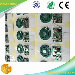 Custom sound push button Greeting Card recordable sound chip