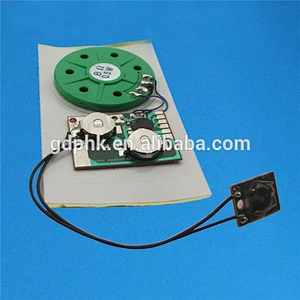 Mini melody chip sound module for greeting card with push button