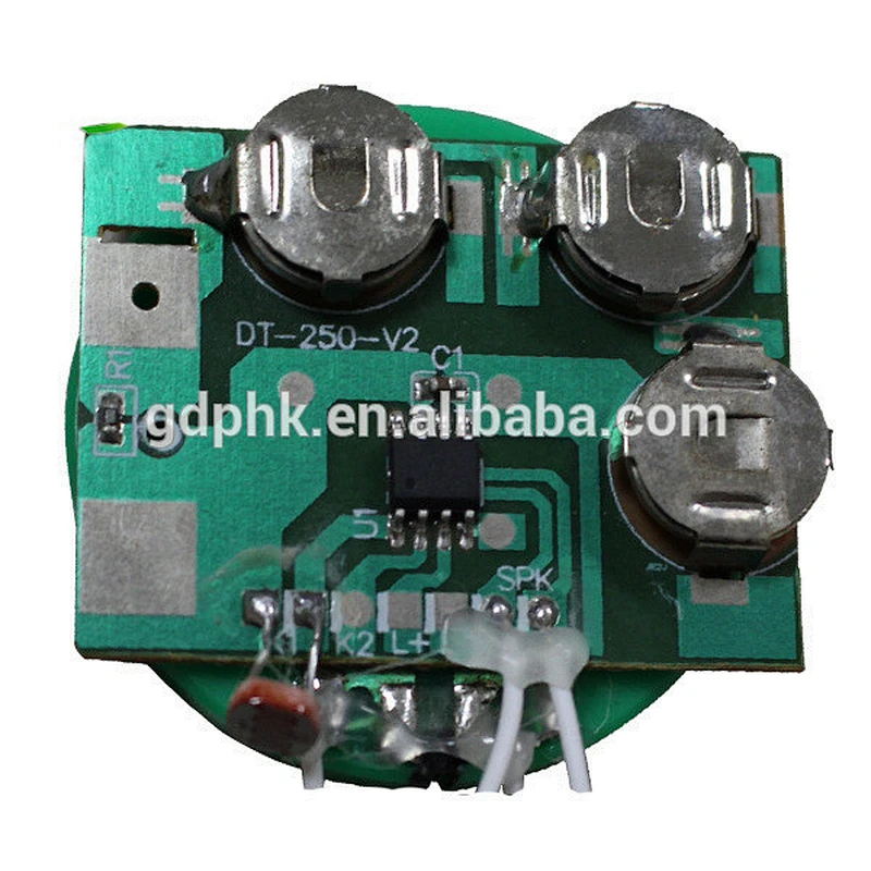 Light sensor sound module for greeting card