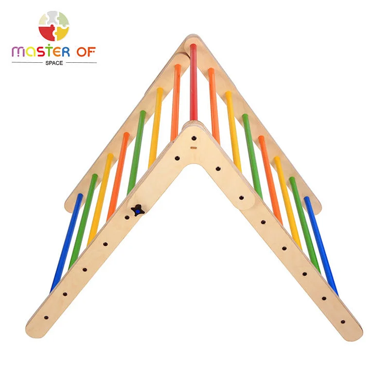Professional sturdy indoor wooden foldable triangle climber for kids W01F063